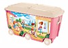 Ящик для игрушек на колесах (685х395х385мм) с декором 66,5л (розовый) /3/ (БытПласт)