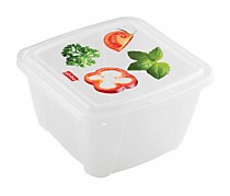 Контейнер Fresco 1,0л с декором для холодильника и СВЧ /32/ (БытПласт) (шт.)