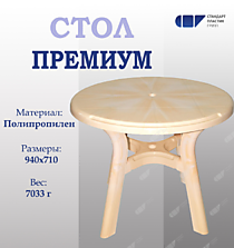 Стол круглый ПРЕМИУМ Д=940мм БЕЛЫЙ (ножки с крестовиной) (СПГ) (шт.)