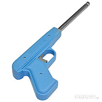Зажигалка пьезо ENERGY JZDD-17-LBL пистолет голубая/фиолетовая