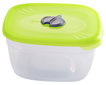 Емкость для СВЧ 1л квадрат с паровыпускным клапаном /60/ (ПЦ) (шт.)