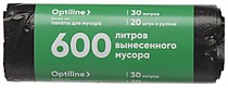 Мешки для мусора ПНД (30л) черный 50*60см OPTILINE (20 шт в рулоне) /70/