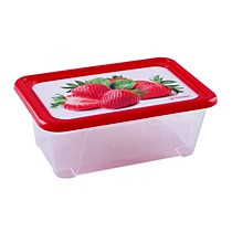 Контейнер прямоугольный с декором "Green & Red" 0,9л/12/ (ПБ) (шт.)