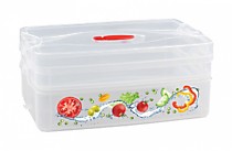 Контейнер для продуктов с клапаном и декором Smart System 1л+2л (2 секции) /15/ (БытПласт) (шт.)