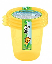Комплект контейнеров для продуктов 3шт по 0,2л детский, СВЧ и холодильник /50/ (БытПласт) (шт.)
