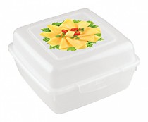 Контейнер для продуктов с декором (140*140*75мм) /30/ (БытПласт) (шт.)