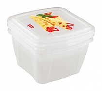 Комплект контейнеров Fresco (1л+0,5л) с декором для холодильника и СВЧ /22/ (БытПласт) (шт.)