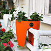Кашпо декоративное балконное для цветов, D=25 * 20см, пластик, оранжевый (вешается через перила)/24/ (шт.)
