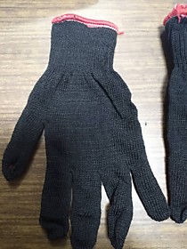 Перчатки х/б черные УТЕПЛЕННЫЕ, двойные, 90гр, без покрытия  /200/
