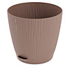Горшок цв. "Флис" с прикорневым поливом 3л (белый/какао) /14/ А