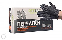 Перчатки нитриловые "OptiLine" черные L (200 шт в упаковке) /10/