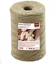 Шпагат джутовый 500м, 1200 текс, бурый Komfi /12/